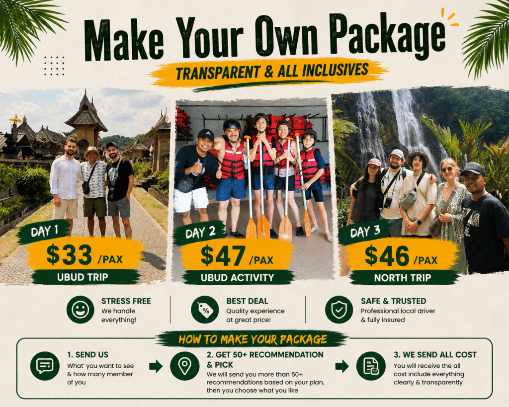 personlized bali private trip by book trip bali